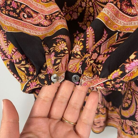 CALYPSO ST BARTH PAISLEY Printed 100% SILK MINI DRESS XS - Picture 5 of 12